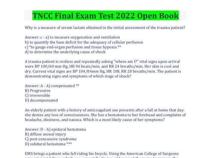 Tncc 9th edition test answers