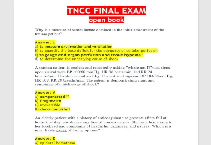 Tncc 9th edition test answers