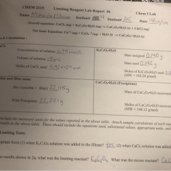 Limiting reactant pre lab answers