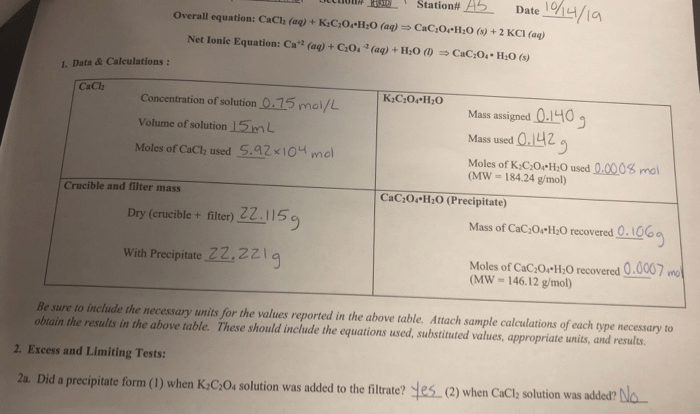 Limiting reactant pre lab answers