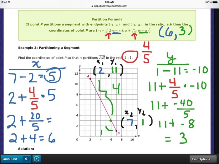 Partitioning a segment worksheet answers