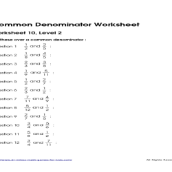 Homework and practice 7-2 find common denominators answer key